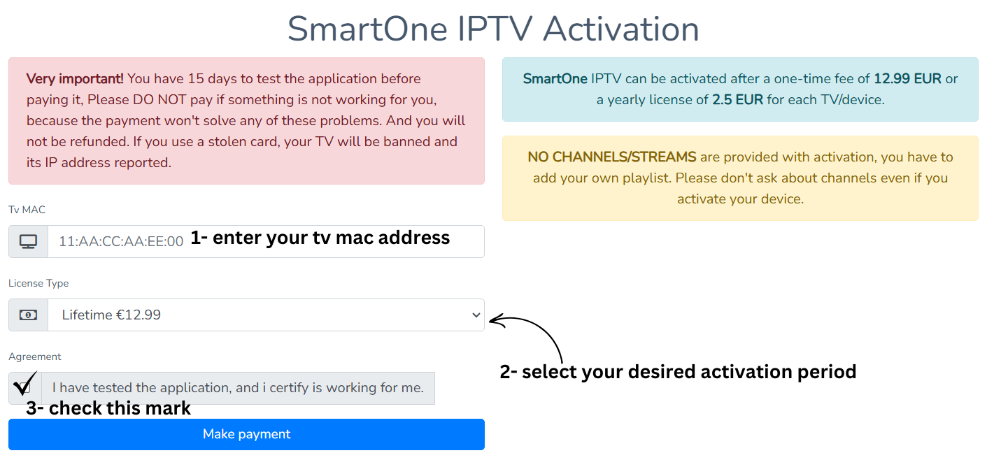 smartone iptv activation